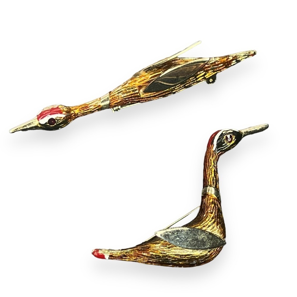 Pair of Vintage Duck Pins